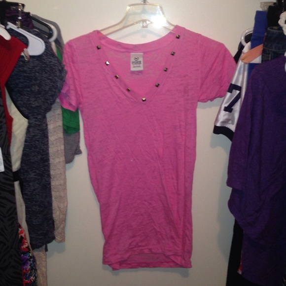 Long pink see though shirt