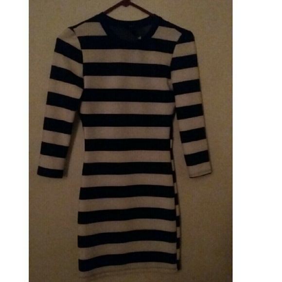 Striped Bodycon Lace Dress