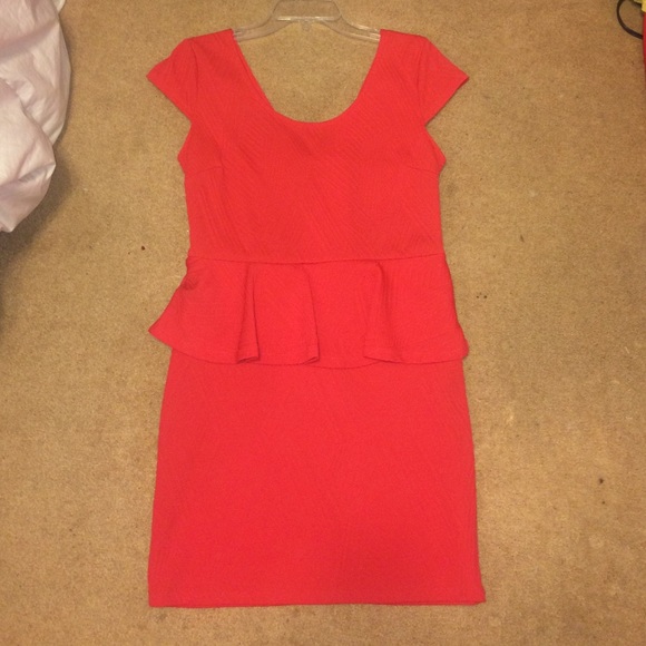 Charlotte Russe Orange body con peplum dress