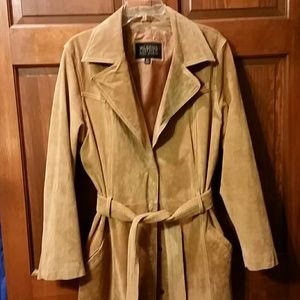 CLEARANCE Wilson's Leather Tan Leather Trench Coat
