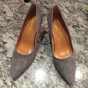 Brand new!!! Grey suede heels (authentic leather)