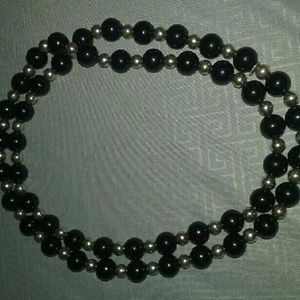 Tiffany & co onyx and sterling silver necklace