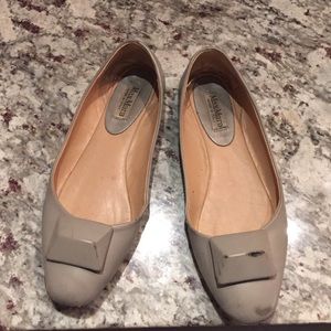 Max Mara Gray leather flats