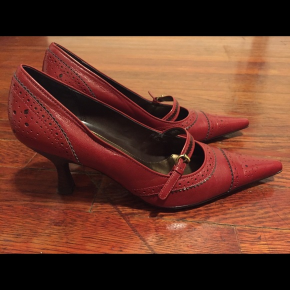 Red leather heels