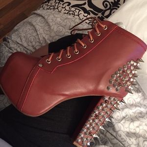 Spiked red Jeffrey Campbell shoes