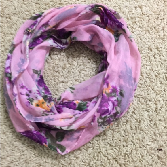 Purple floral scarf