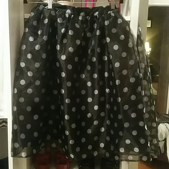 Polka dot tulle skirt