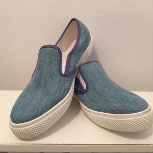 TOPSHOP Denim Blue Slip On Sneaker Flats Trainers