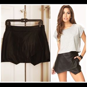 Forever 21-Faux Leath. Asymmetrical Skirt