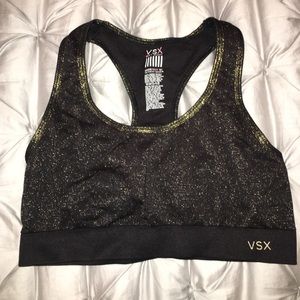 Victoria's Secret Black and Gold Sports Bra