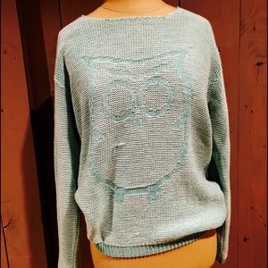 Mint Owl Sweater