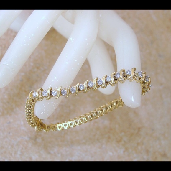 14k solid gold diamond tennis bracelet