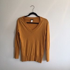 Marigold colored merino v-neck from J.Crew