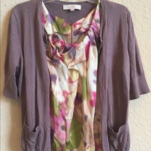 LOFT purple cardigan