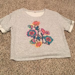 Rachel Roy floral sweatshirt crop top