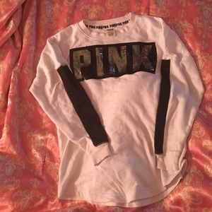 Victoria's Secret XS mesh sequin crew neck