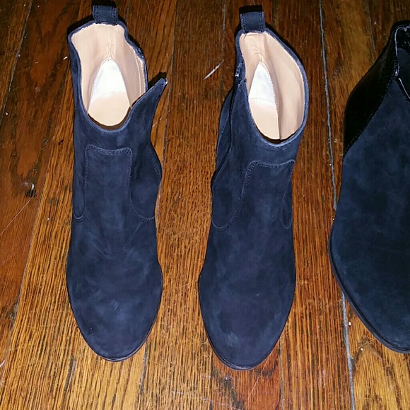 All black suede J. Crew boots