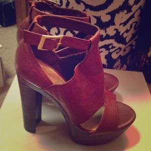 Tan Platform Strap Sandals