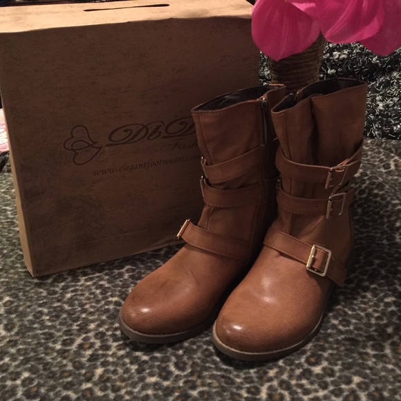 NEW Riding Boots Mid-calf Combat Riding Round Toe - Picture 1 of 4