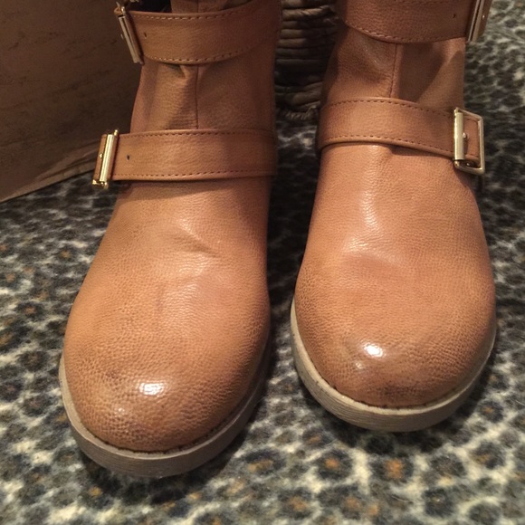 NEW Riding Boots Mid-calf Combat Riding Round Toe - Picture 3 of 4