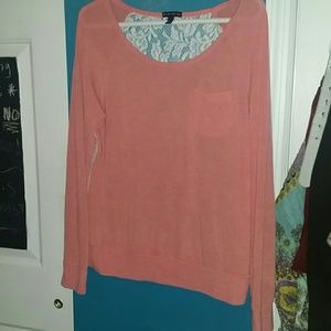 Coral and Lace top