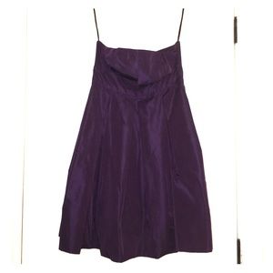 Beautiful, plum, pleated strapless dress