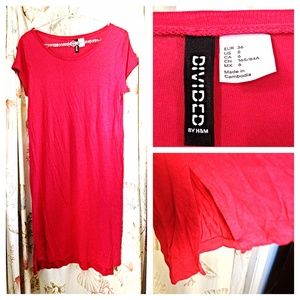Hot Pink Cotton T-Shirt Dress