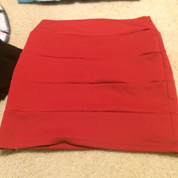 Red pencil skirt