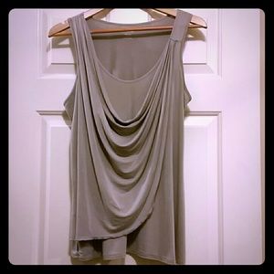 Gray Gathered Layers Tank Top