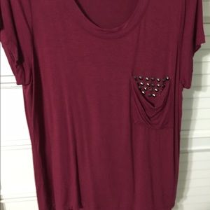 Maroon studded shirt size xl