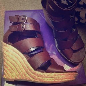 Brown Wedge Sandals
