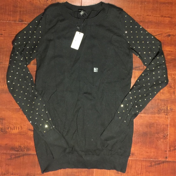 Express Studded Sleeve Sweater