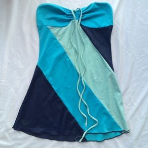 Roxy Blue Swirl strapless top
