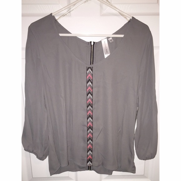 Gray Chiffon Blouse