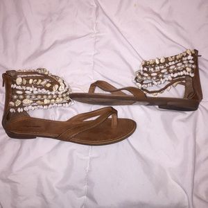 Flip flop ankle strap sandals