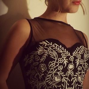 Mesh black cocktail dress