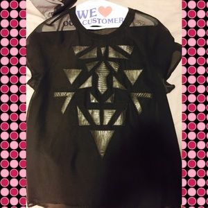 Sheer black tee Sz Large