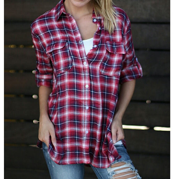 SOLD!! Red plaid tunic! Sz S Brand New w/tags!