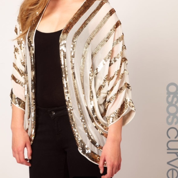 LOOKING FOR ~ Asos Gold Embellished Sequin Kimono