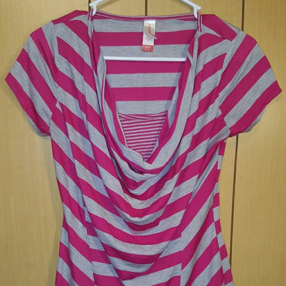 Pink and grey short sleeve