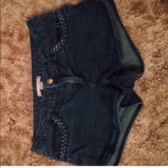 2.1 braided Jean shorts