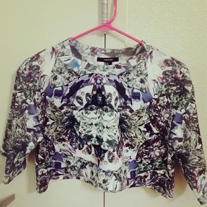 Photographic Diamond Crop Top NWOT