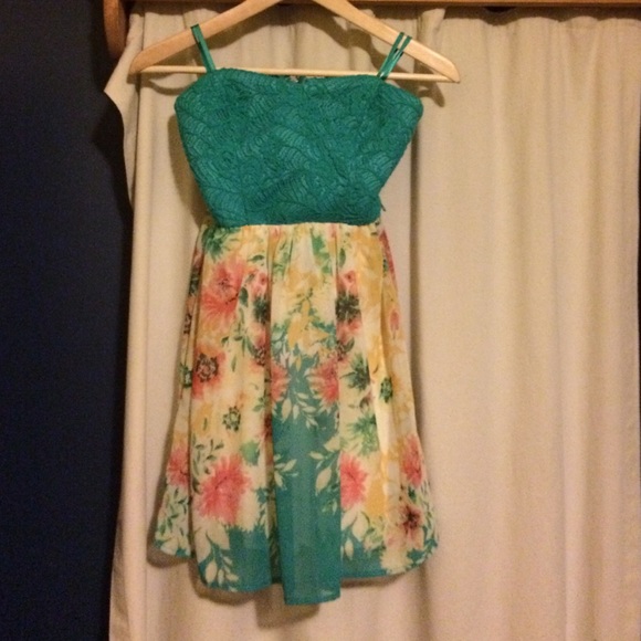 Blue floral dress from Deb