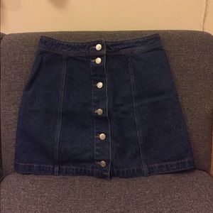 Denim skirt with buttons in the front