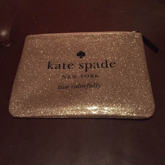 Kate Spade Rose Gold Glitter Pouch