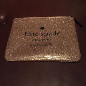 Kate Spade Rose Gold Glitter Pouch