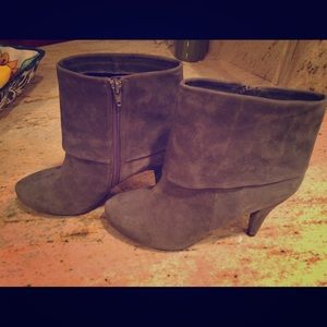 Gray suede booties 7.5