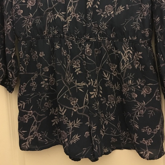 Purple, floral romper - Picture 2 of 4