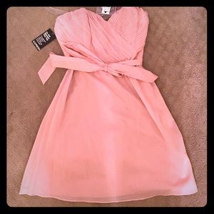 Never worn light pink mini strapless dress