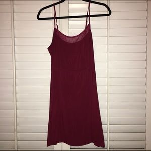 ⭕️SOLD⭕️ Red wine sleeveless baby doll dress